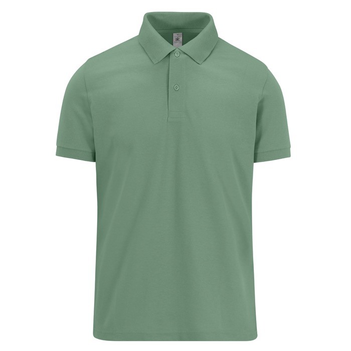 Polo básico unisex de algodón de manga corta 210 g/m2 B&C color verde oliva Polo básico unisex de algodón de manga corta 210 g/m2 B&C color verde oliva