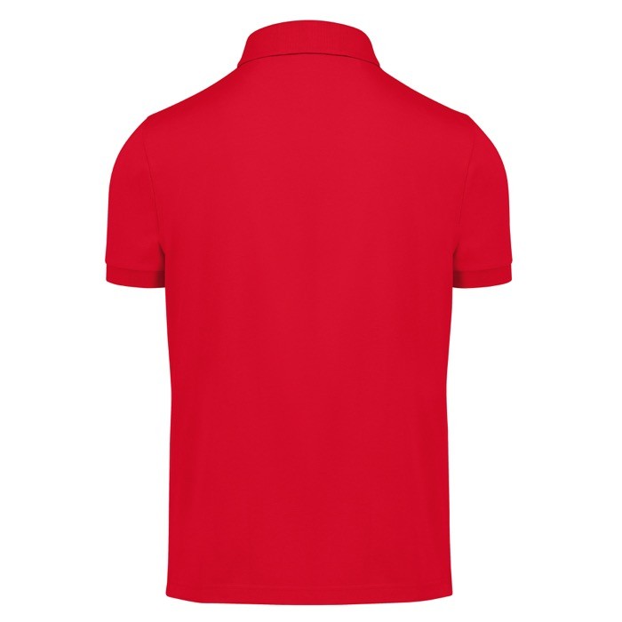 Polo básico unisex de algodón de manga corta 210 g/m2 B&C color rojo vista detalle 2 Polo básico unisex de algodón de manga corta 210 g/m2 B&C color rojo vista detalle 2