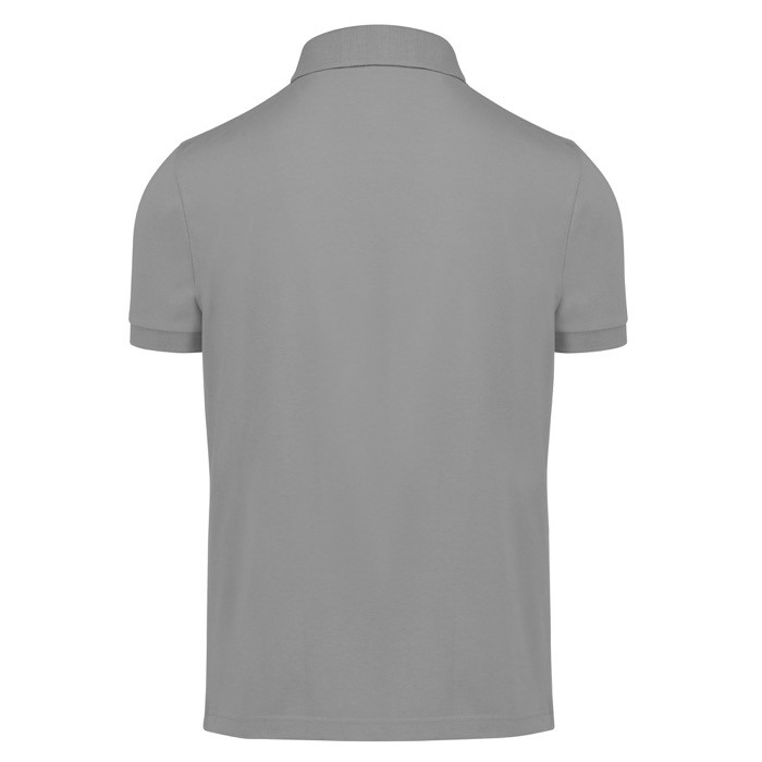 Polo básico unisex de algodón de manga corta 210 g/m2 B&C color gris jaspeado vista detalle 2 Polo básico unisex de algodón de manga corta 210 g/m2 B&C color gris jaspeado vista detalle 2