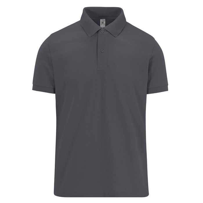 Polo básico unisex de algodón de manga corta 210 g/m2 B&C color gris oscuro Polo básico unisex de algodón de manga corta 210 g/m2 B&C color gris oscuro
