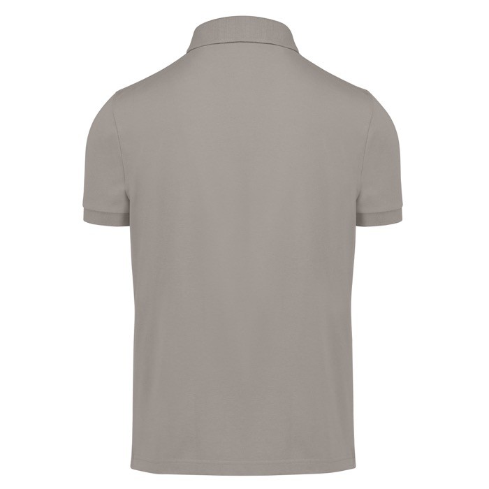 Polo básico unisex de algodón de manga corta 210 g/m2 B&C color gris vista detalle 2 Polo básico unisex de algodón de manga corta 210 g/m2 B&C color gris vista detalle 2