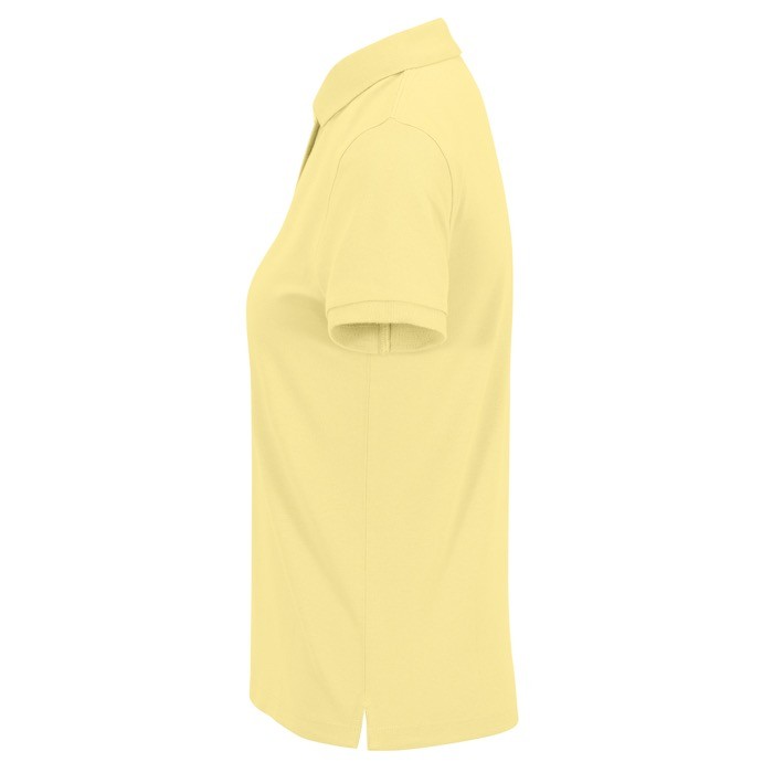 Polo básico de algodón para mujer de manga corta 210 g/m2 B&C color amarillo claro Polo básico de algodón para mujer de manga corta 210 g/m2 B&C color amarillo claro