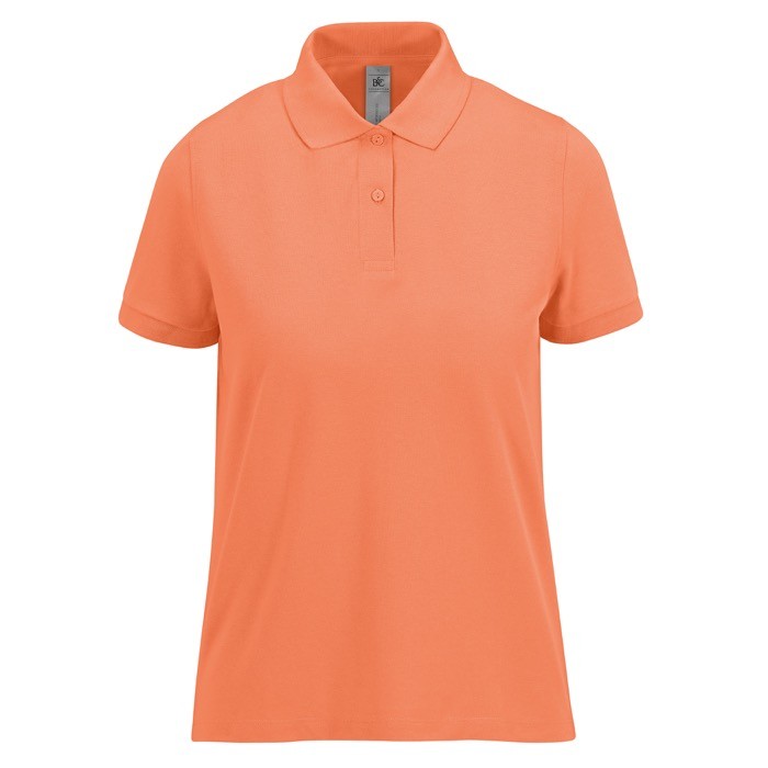 Polo básico de algodón para mujer de manga corta 210 g/m2 B&C color salmón Polo básico de algodón para mujer de manga corta 210 g/m2 B&C color salmón
