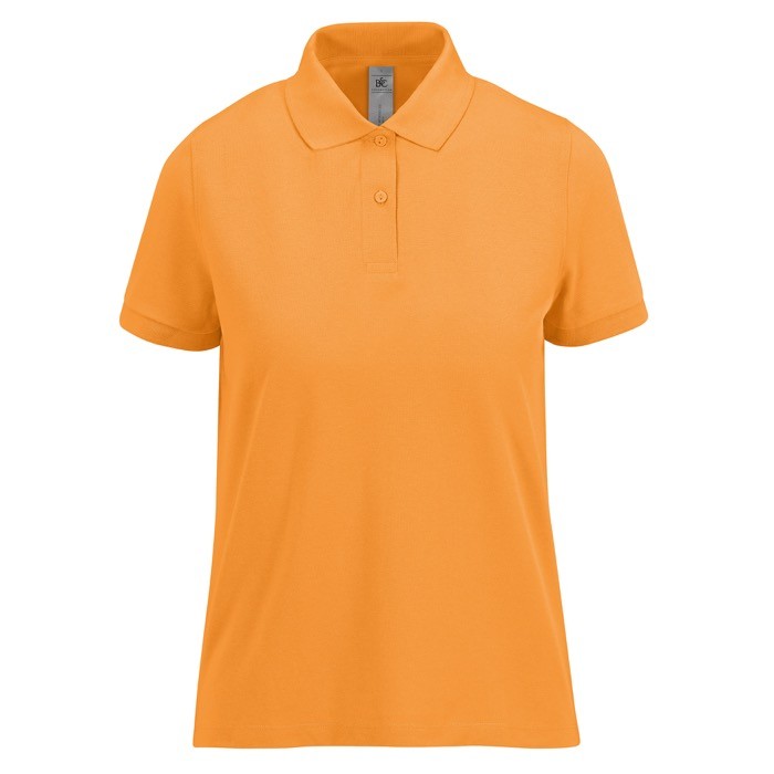 Polo básico de algodón para mujer de manga corta 210 g/m2 B&C color naranja Polo básico de algodón para mujer de manga corta 210 g/m2 B&C color naranja