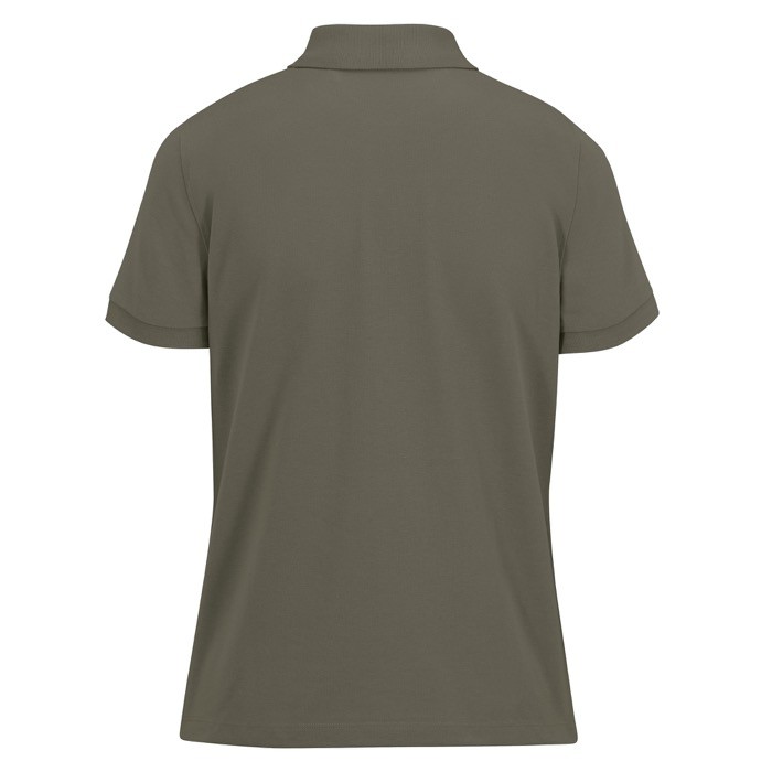 Polo básico de algodón para mujer de manga corta 210 g/m2 B&C color verde militar vista detalle 2 Polo básico de algodón para mujer de manga corta 210 g/m2 B&C color verde militar vista detalle 2