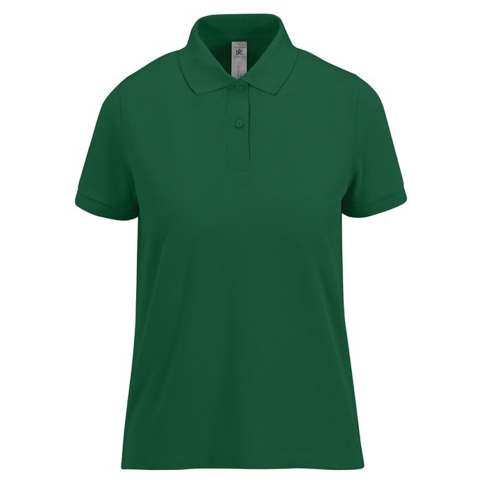 Polo básico de algodón para mujer de manga corta 210 g/m2 B&C color verde botella Polo básico de algodón para mujer de manga corta 210 g/m2 B&C color verde botella