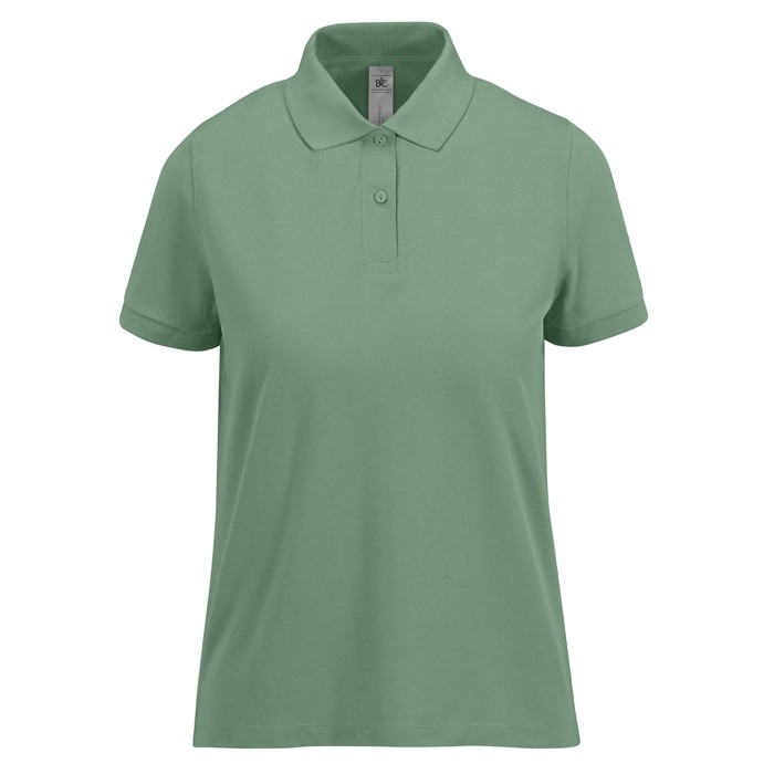 Polo básico de algodón para mujer de manga corta 210 g/m2 B&C color verde oliva Polo básico de algodón para mujer de manga corta 210 g/m2 B&C color verde oliva
