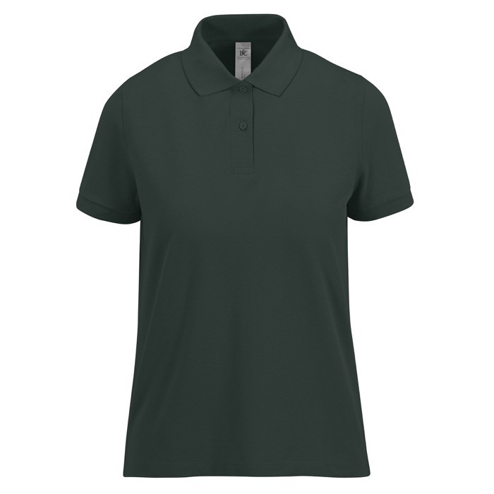 Polo básico de algodón para mujer de manga corta 210 g/m2 B&C color verde bosque Polo básico de algodón para mujer de manga corta 210 g/m2 B&C color verde bosque