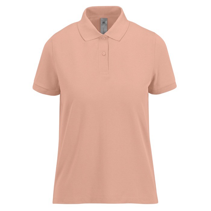 Polo básico de algodón para mujer de manga corta 210 g/m2 B&C color nude Polo básico de algodón para mujer de manga corta 210 g/m2 B&C color nude