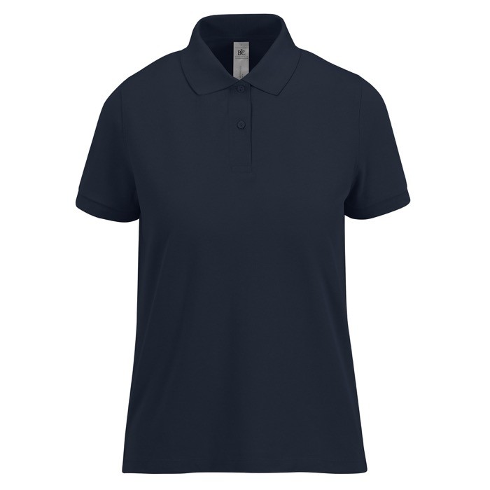 Polo básico de algodón para mujer de manga corta 210 g/m2 B&C color azul marino Polo básico de algodón para mujer de manga corta 210 g/m2 B&C color azul marino