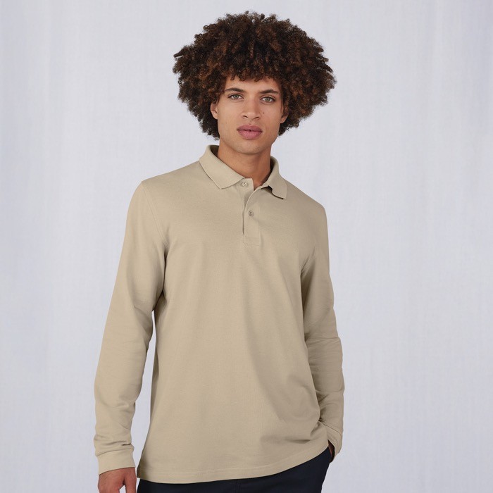 Polo clásico de algodón piqué de manga larga 180 g/m2 B&C