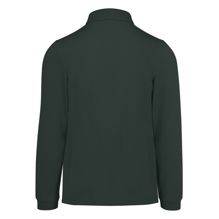 Polo clásico de algodón piqué de manga larga 180 g/m2 B&C color verde bosque vista detalle 2