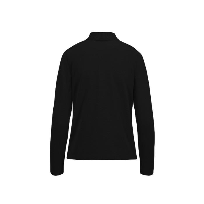 Polo clásico de algodón pique para mujer manga larga 180 g/m2 B&C color negro vista detalle 2 Polo clásico de algodón pique para mujer manga larga 180 g/m2 B&C color negro vista detalle 2