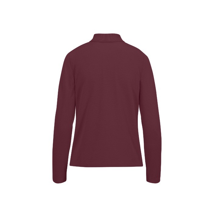 Polo clásico de algodón pique para mujer manga larga 180 g/m2 B&C color burdeos vista detalle 2 Polo clásico de algodón pique para mujer manga larga 180 g/m2 B&C color burdeos vista detalle 2