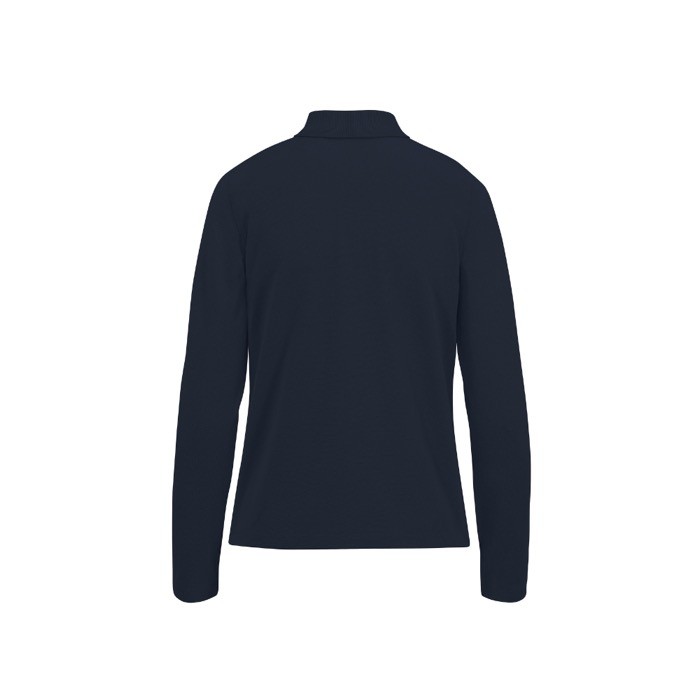 Polo clásico de algodón pique para mujer manga larga 180 g/m2 B&C color azul marino vista detalle 2 Polo clásico de algodón pique para mujer manga larga 180 g/m2 B&C color azul marino vista detalle 2