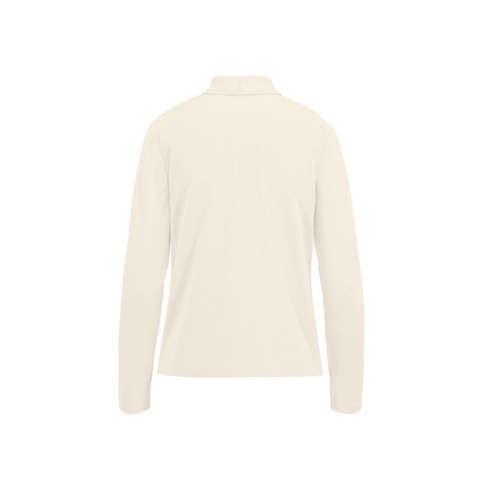 Polo clásico de algodón pique para mujer manga larga 180 g/m2 B&C color blanco roto vista detalle 2 Polo clásico de algodón pique para mujer manga larga 180 g/m2 B&C color blanco roto vista detalle 2