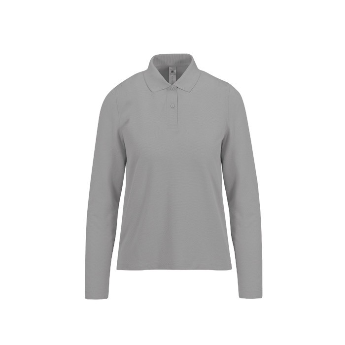 Polo clásico de algodón pique para mujer manga larga 180 g/m2 B&C Polo clásico de algodón pique para mujer manga larga 180 g/m2 B&C