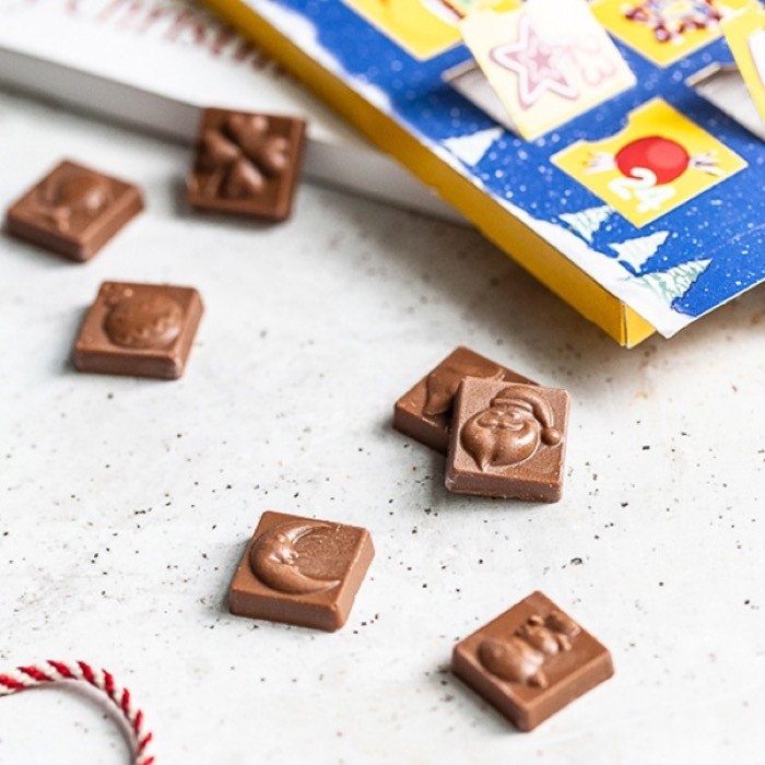 Calendario de Adviento de mesa con soporte trasero A5 color blanco tercera vista