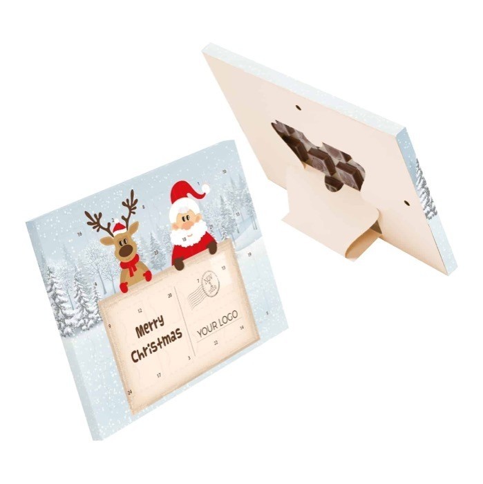 Calendario de Adviento de mesa con soporte trasero A5 color blanco vista principal