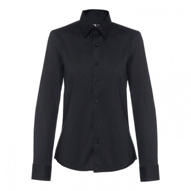 Camisas impresas manga larga para mujer color negro