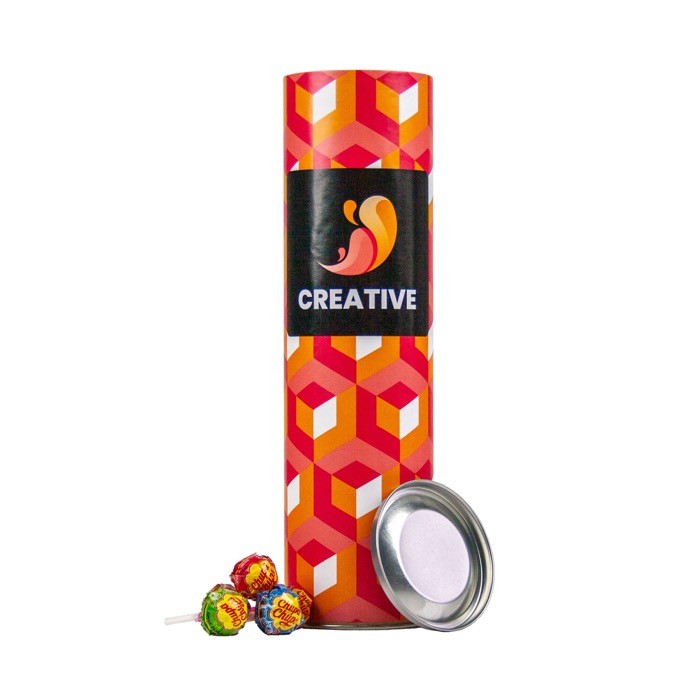 Tubo Chupa Chups personalizable con unas 60 unidades con mezcla sabores color mezcla de sabores vista detalle