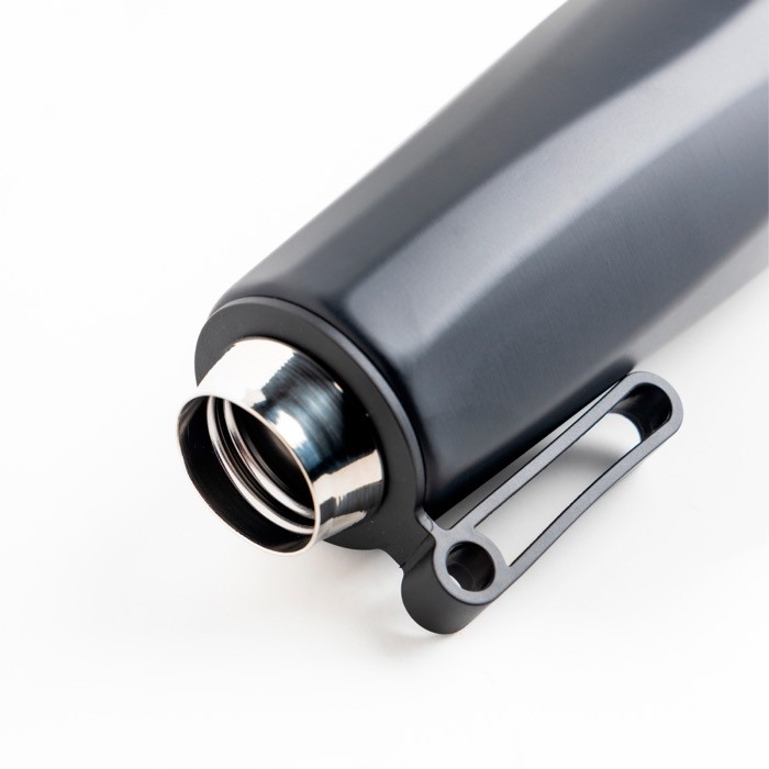 Botella termo de acero inoxidable reciclado con asa útil 750ml color negro vista 5