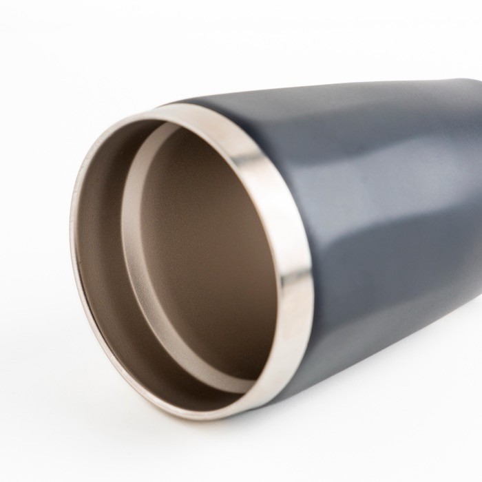 Vaso térmico de acero inoxidable reciclado con diseño elegante 330ml color negro vista 1 Vaso térmico de acero inoxidable reciclado con diseño elegante 330ml color negro vista 1