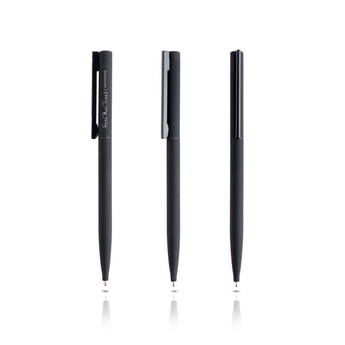 Bolígrafo elegante y fino de latón y acero inoxidable tinta azul color negro vista 11 Bolígrafo elegante y fino de latón y acero inoxidable tinta azul color negro vista 11