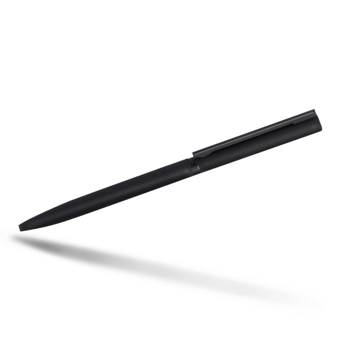 Bolígrafo elegante y fino de latón y acero inoxidable tinta azul color negro vista 1 Bolígrafo elegante y fino de latón y acero inoxidable tinta azul color negro vista 1