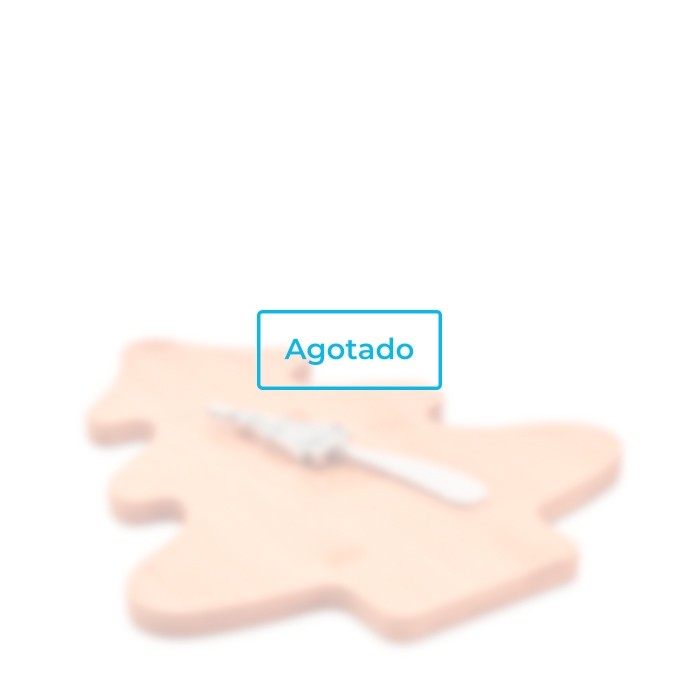 Set tabla y cuchillo para quesos navideño color madera - Agotado