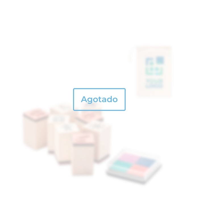 Set de 8 sellos de madera con tintas color natural septima vista - agotado