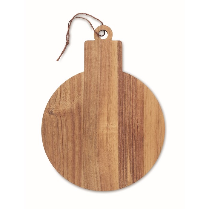 Tabla para servir de madera de acacia en forma de adorno navideño color madera cuarta vista Tabla para servir de madera de acacia en forma de adorno navideño color madera cuarta vista