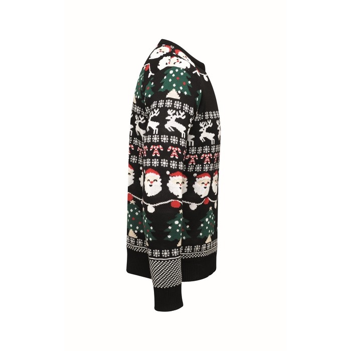 Jersey de estampado navideño con 10 luces LED talla S/M color negro quinta vista