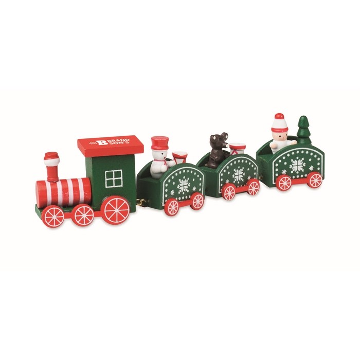 Tren de madera con muñequitos y temática navideña personalizable color surtido vista principal Tren de madera con muñequitos y temática navideña personalizable color surtido vista principal