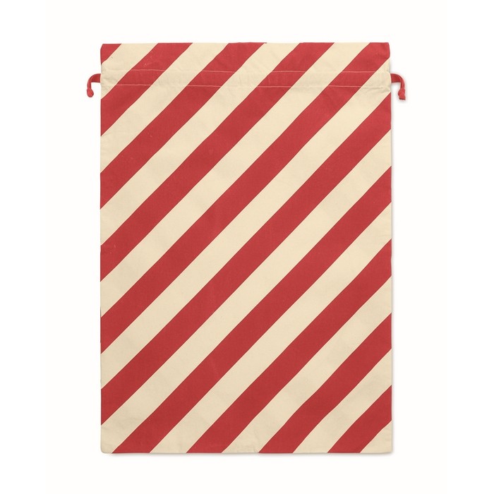 Bolsa de regalo navideña con cierre de cuerdas grande 50x70cm color rojo tercera vista Bolsa de regalo navideña con cierre de cuerdas grande 50x70cm color rojo tercera vista