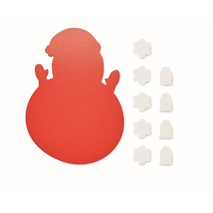 Juego de tres en raya de madera versión navideña en tablero de Santa color rojo quinta vista Juego de tres en raya de madera versión navideña en tablero de Santa color rojo quinta vista