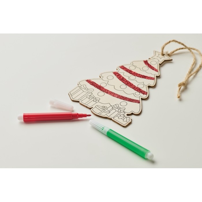 Adorno colgante de Navidad en forma de árbol de madera para colorear color madera vista fotografía octava vista Adorno colgante de Navidad en forma de árbol de madera para colorear color madera vista fotografía octava vista