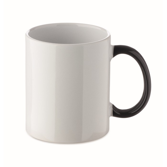 Taza de cerámica con diseño navideño y asa a juego 300ml color negro segunda vista Taza de cerámica con diseño navideño y asa a juego 300ml color negro segunda vista