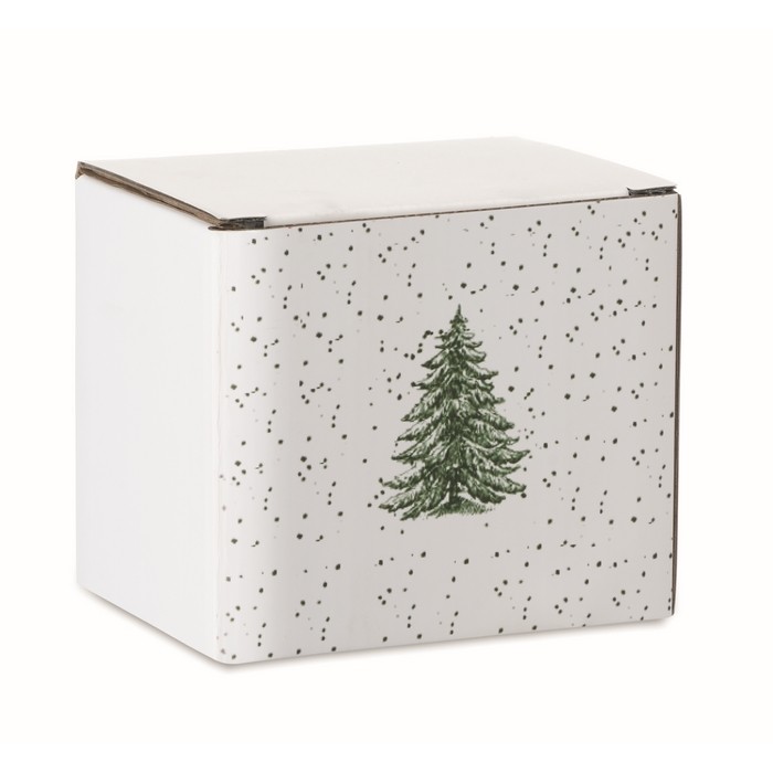 Taza de cerámica con diseño navideño y asa a juego 300ml color verde tercera vista Taza de cerámica con diseño navideño y asa a juego 300ml color verde tercera vista