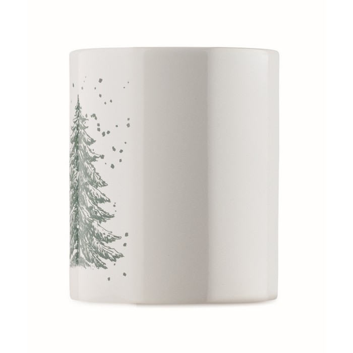 Taza de cerámica con diseño navideño y asa a juego 300ml color verde quinta vista Taza de cerámica con diseño navideño y asa a juego 300ml color verde quinta vista