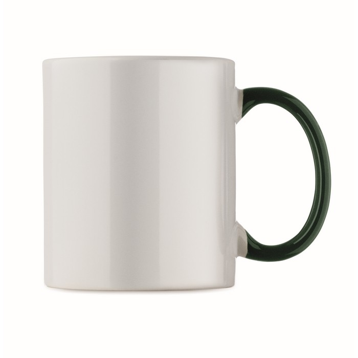 Taza de cerámica con diseño navideño y asa a juego 300ml color verde sexta vista Taza de cerámica con diseño navideño y asa a juego 300ml color verde sexta vista
