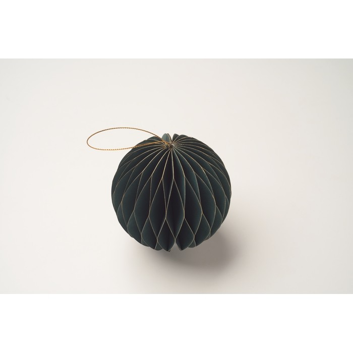 Adorno de papel plegable en forma de bola de Navidad personalizable color verde vista fotografía segunda vista Adorno de papel plegable en forma de bola de Navidad personalizable color verde vista fotografía segunda vista