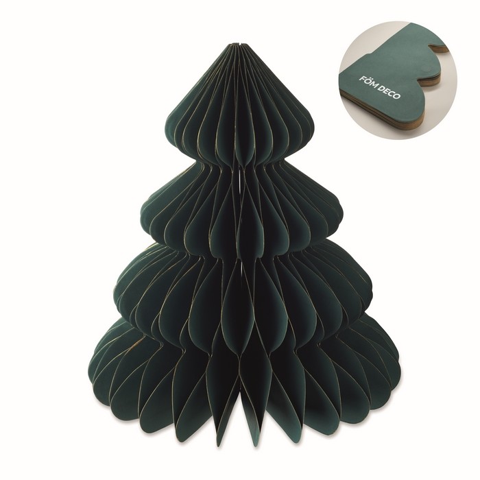 Adorno de papel plegable en forma de árbol de Navidad personalizable color verde Adorno de papel plegable en forma de árbol de Navidad personalizable color verde