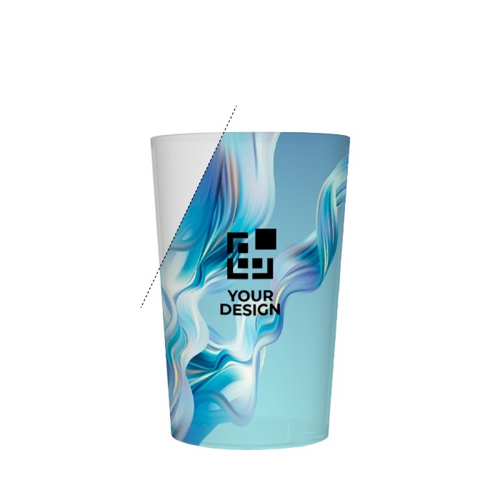 Vaso de plástico traslúcido reutilizable con bordes de 400ml