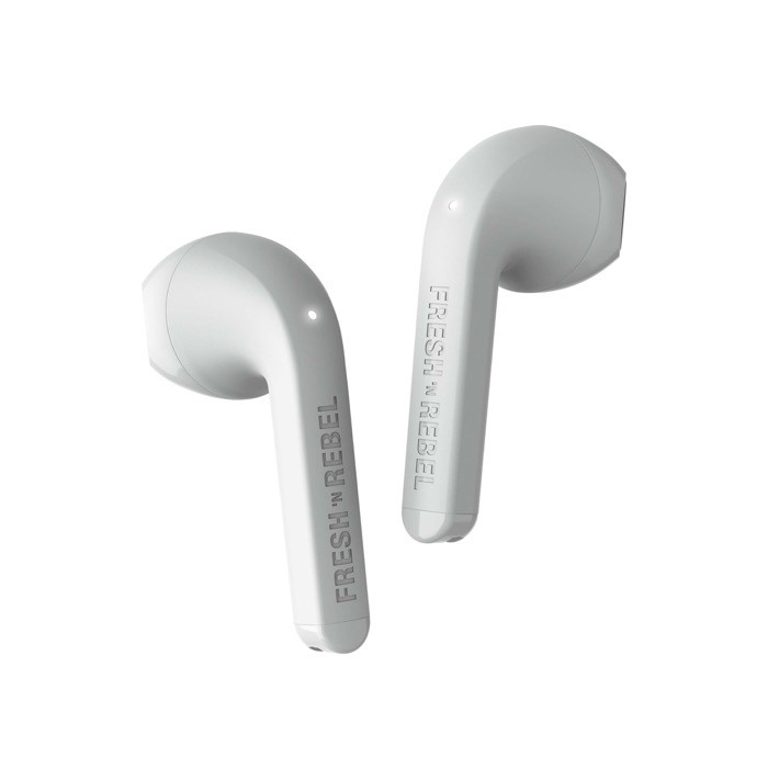 Auriculares BT Twins Core Fresh 'n Rebel con control táctil y carga rápida color blanco roto vista detalle