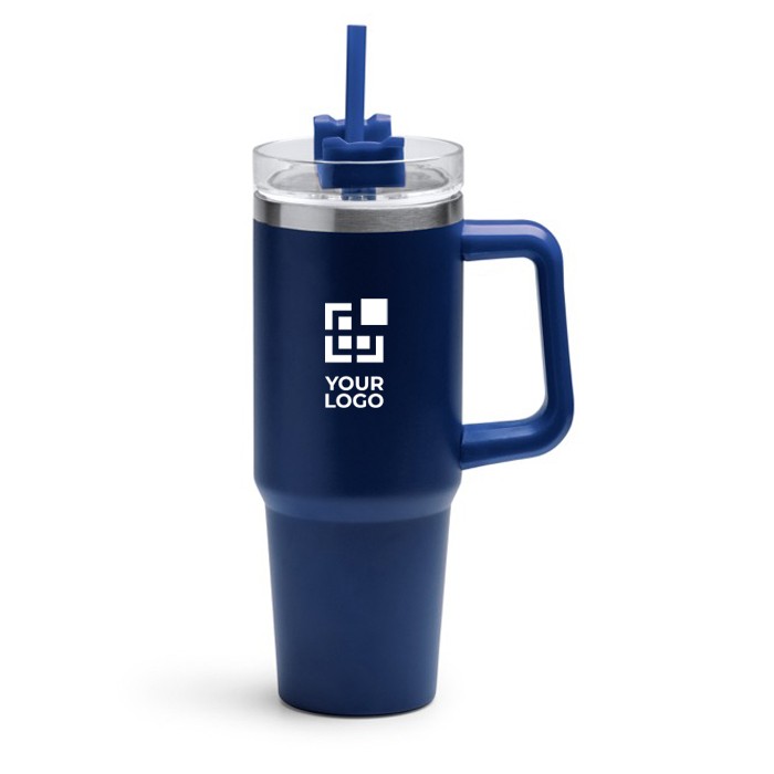 Botella térmica de acero inoxidable reciclado con pajita 870ml vista principal