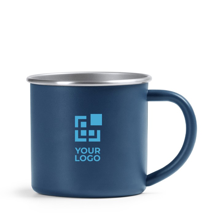 Taza de acero inoxidable reciclado con borde e interor plateado 350ml vista principal