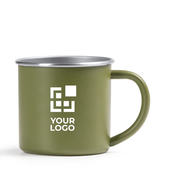 Taza de acero inoxidable reciclado con borde e interor plateado 350ml vista principal