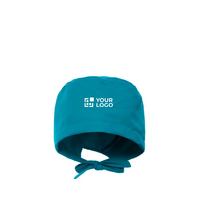 Gorro sanitario de poliéster con cintas ajustables 150 g/m2 vista principal Gorro sanitario de poliéster con cintas ajustables 150 g/m2 vista principal