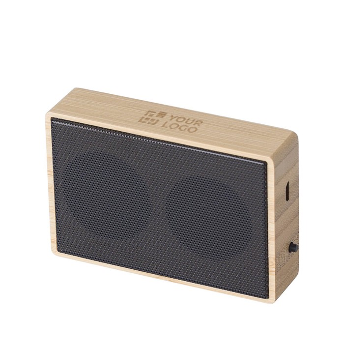 Altavoz inalámbrico 5.0 de bambú con carga solar Solar Bamboo color marrón vista de impresión Altavoz inalámbrico 5.0 de bambú con carga solar Solar Bamboo color marrón vista de impresión